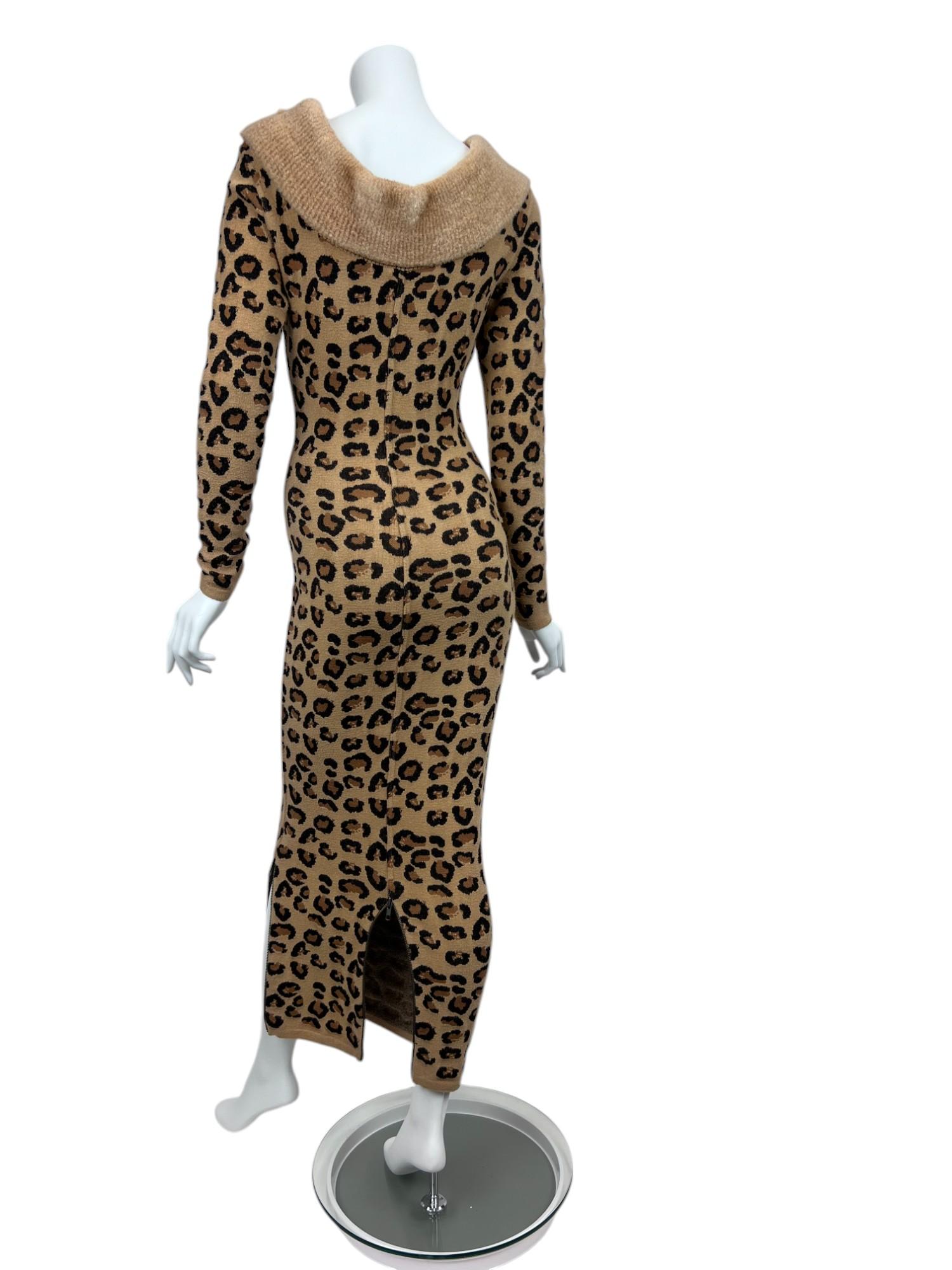 Alaïa Leopard Long Dress For Sale 5