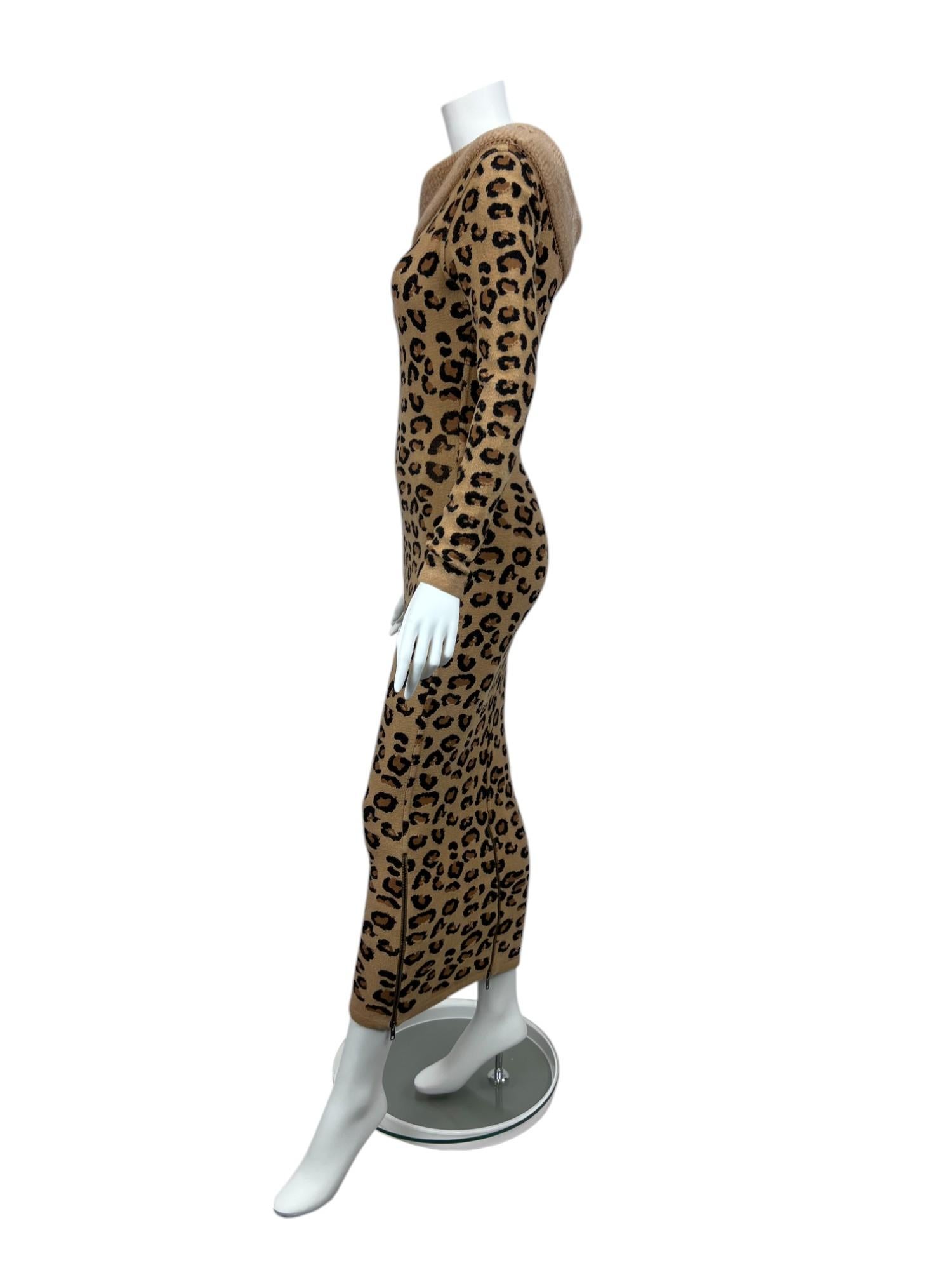 Alaïa Leopard Long Dress For Sale 6