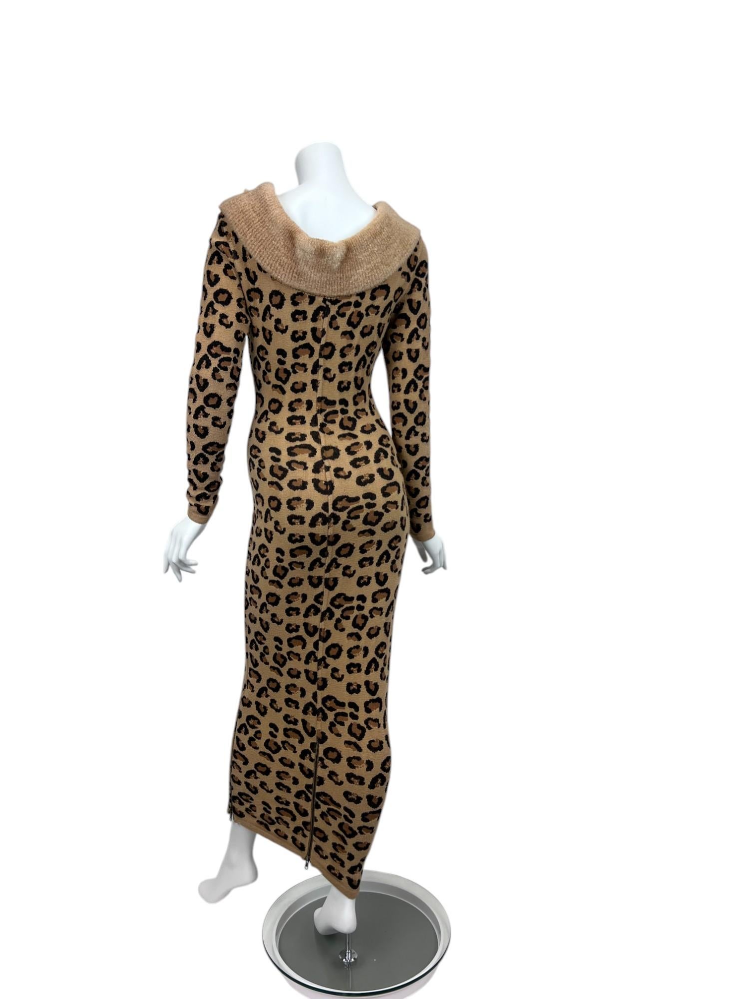 Alaïa Leopard Long Dress For Sale 4