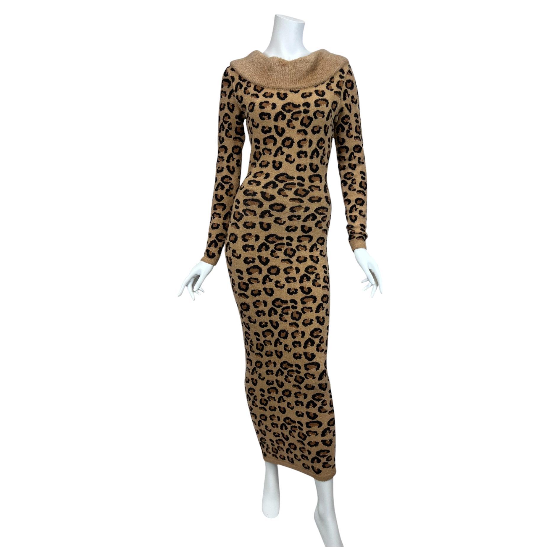Alaïa Leopard Long Dress For Sale