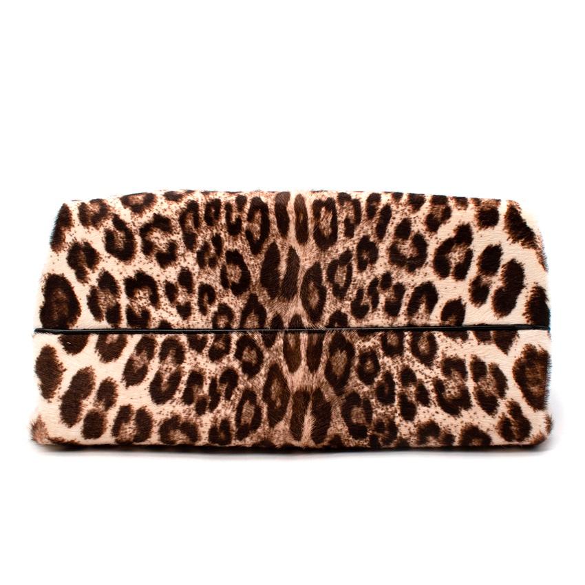 Donna Alaia Borsa a manico superiore in cavallino con stampa leopardo in vendita