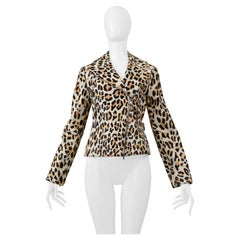 Alaia Leopard Print Ponyskin Motorcycle Jacket