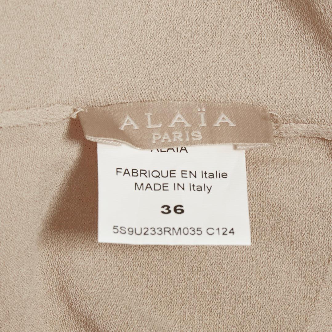 AND Light Light nude viscose blend cropped sleed bateau neck sweater FR36 S en vente 3