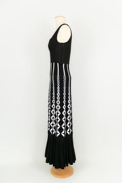 Alaïa Long Black and White Knitted Dress