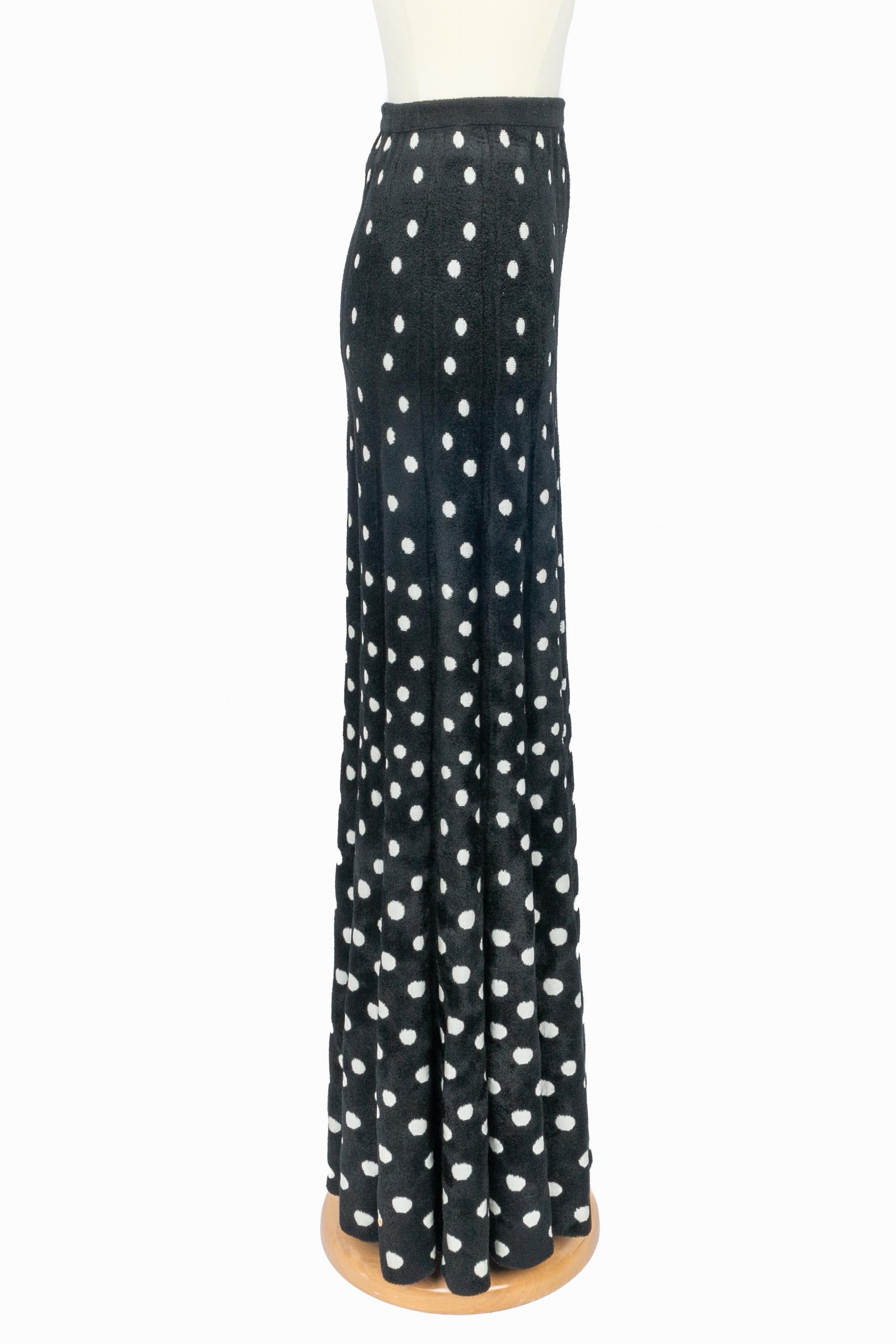Alaïa long polka dot skirt In Excellent Condition For Sale In SAINT-OUEN-SUR-SEINE, FR