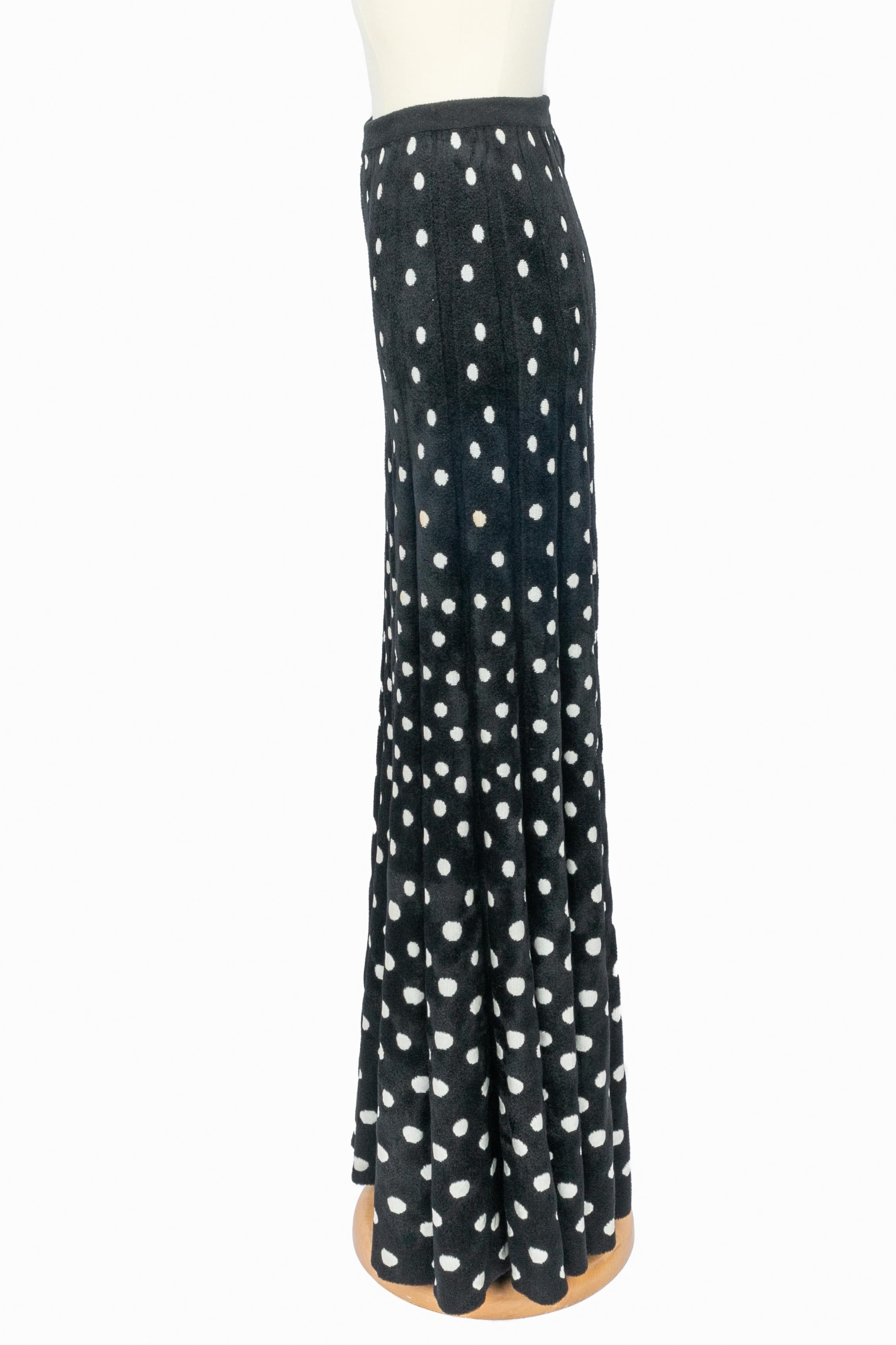Alaïa long polka dot skirt For Sale 1