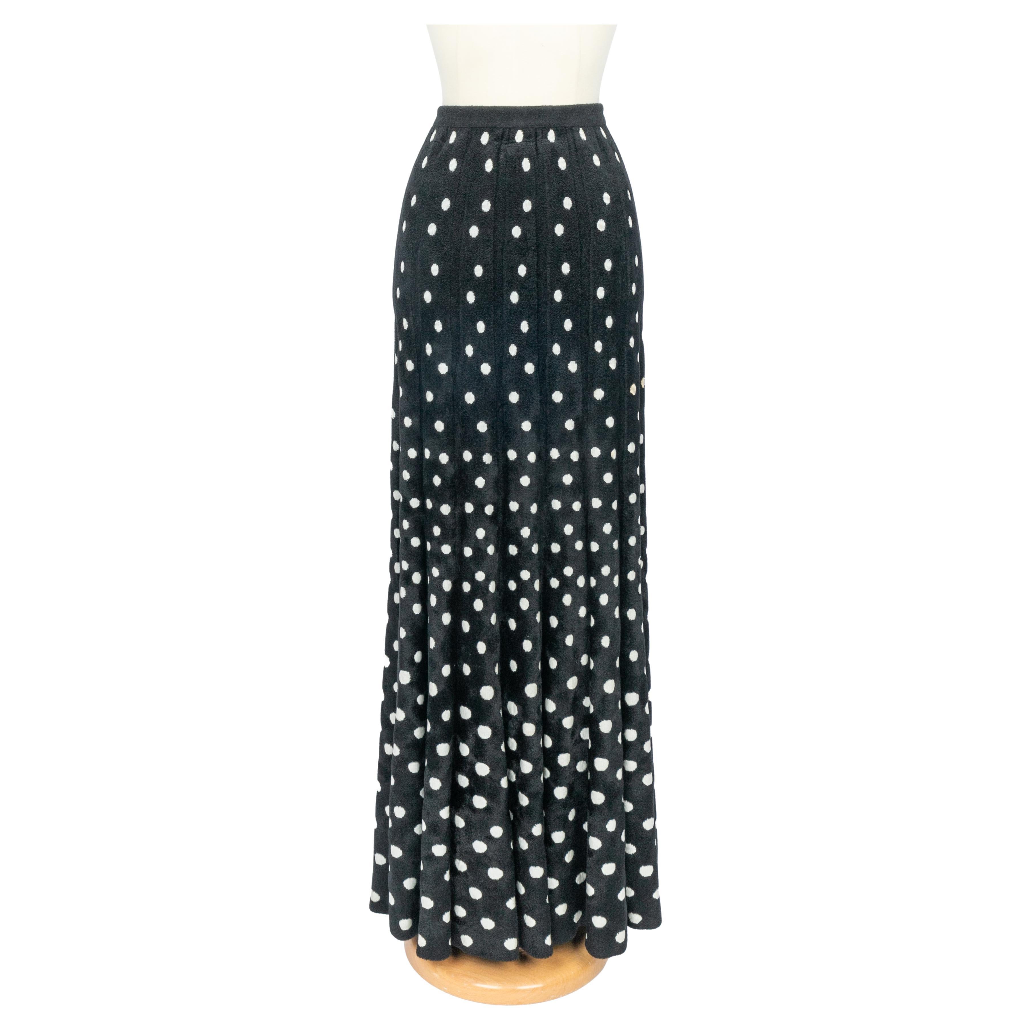 Alaïa long polka dot skirt