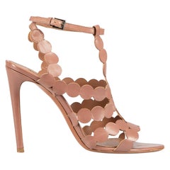 Alaïa Mauve Leather Lasercut Heeled Sandals Size IT 38