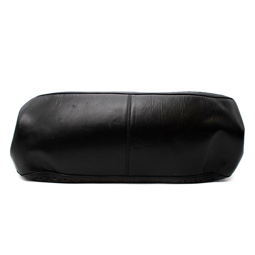 Alaia Medium Black Leather Laser Cut Tote Bag For Sale 1