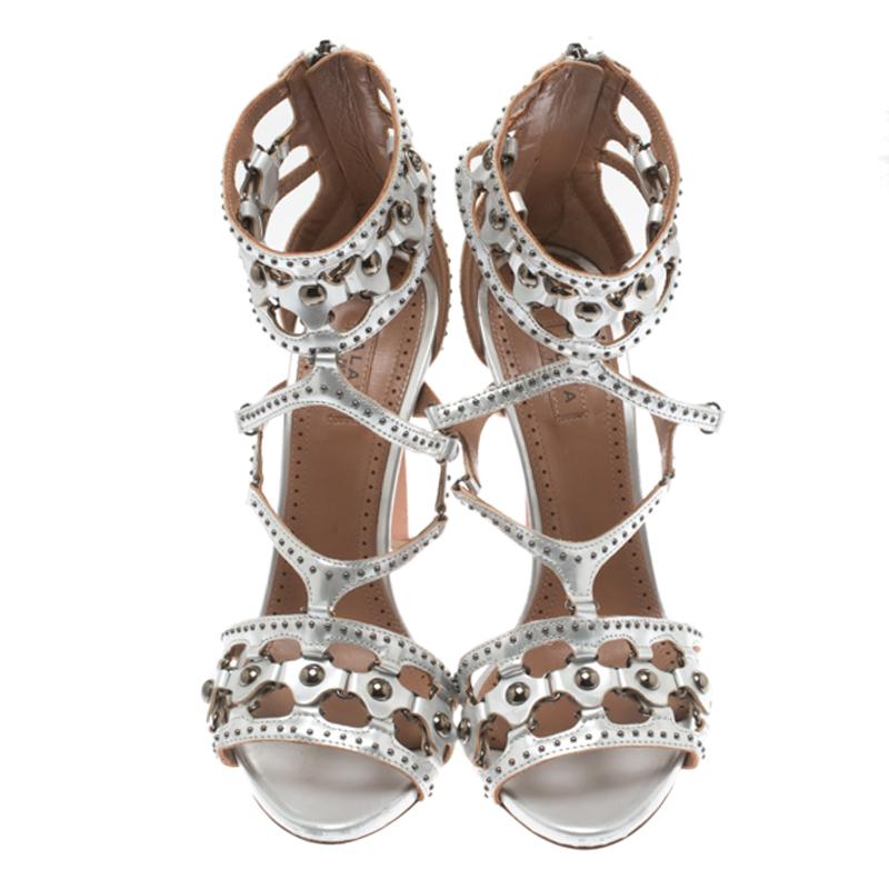 silver cage sandals