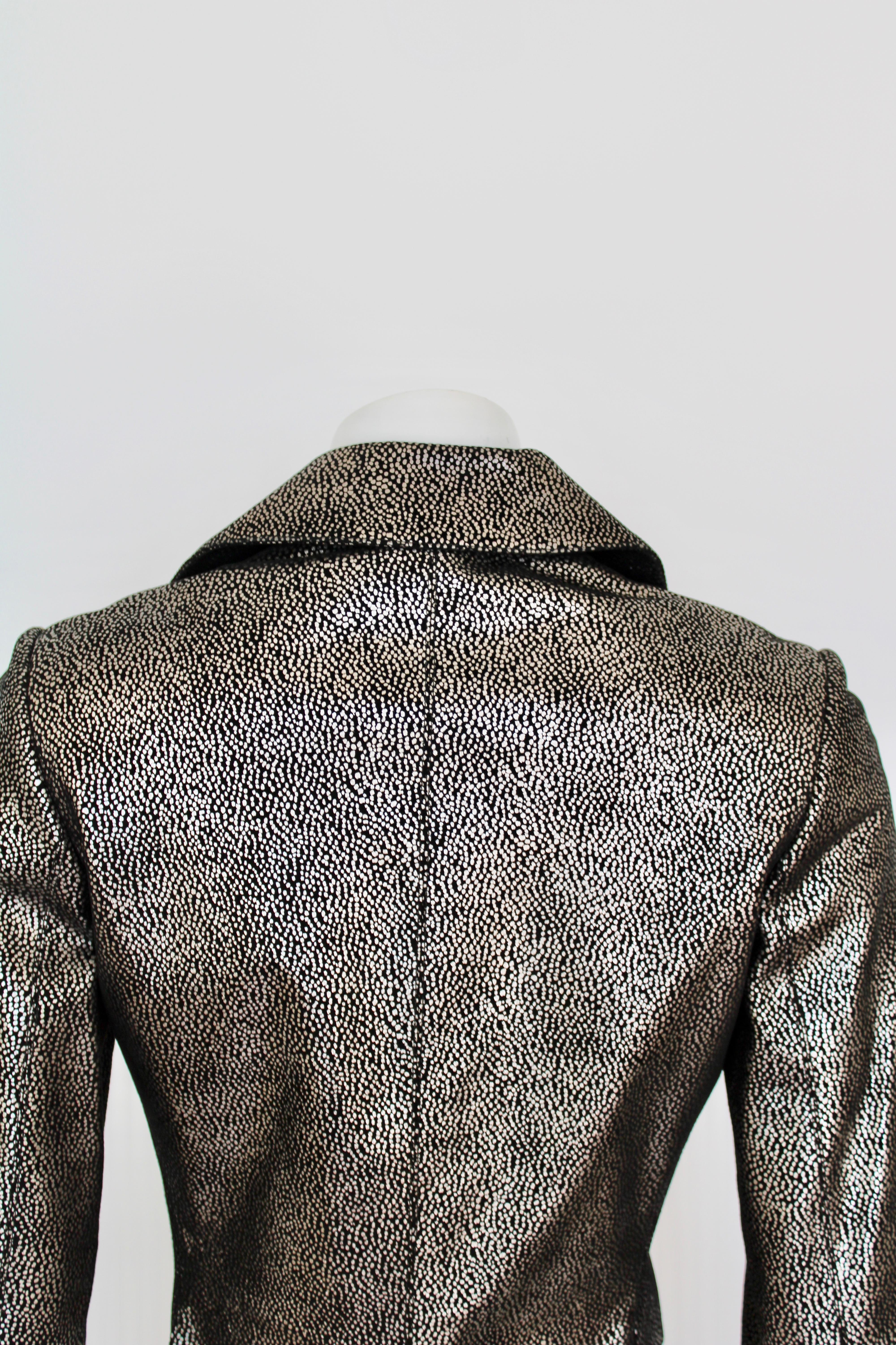 Alaia Metallic Suede Moto jacket For Sale 1