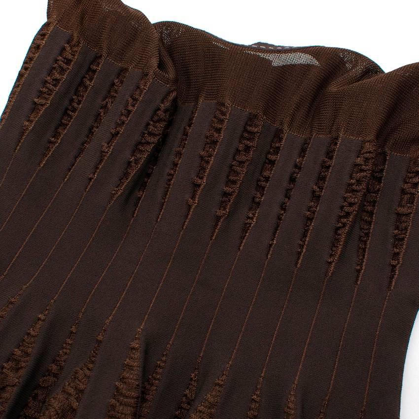Alaia Mid-length Chocolate Brown Skater Dress  (Size: US 8/M)  In New Condition In London, GB
