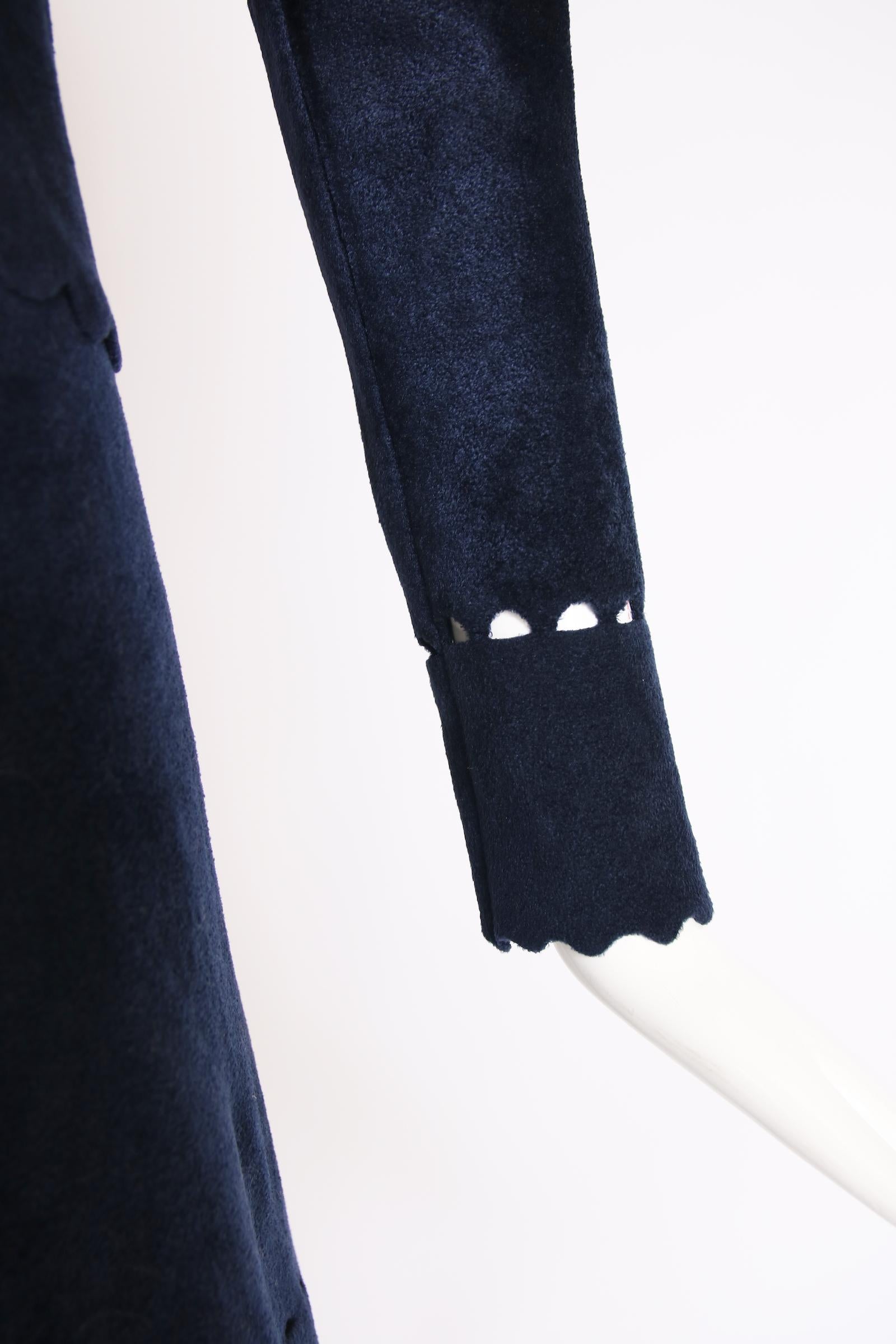 Women's Alaia Midnight Blue Top & Skirt Ensemble w/Cutouts For Sale