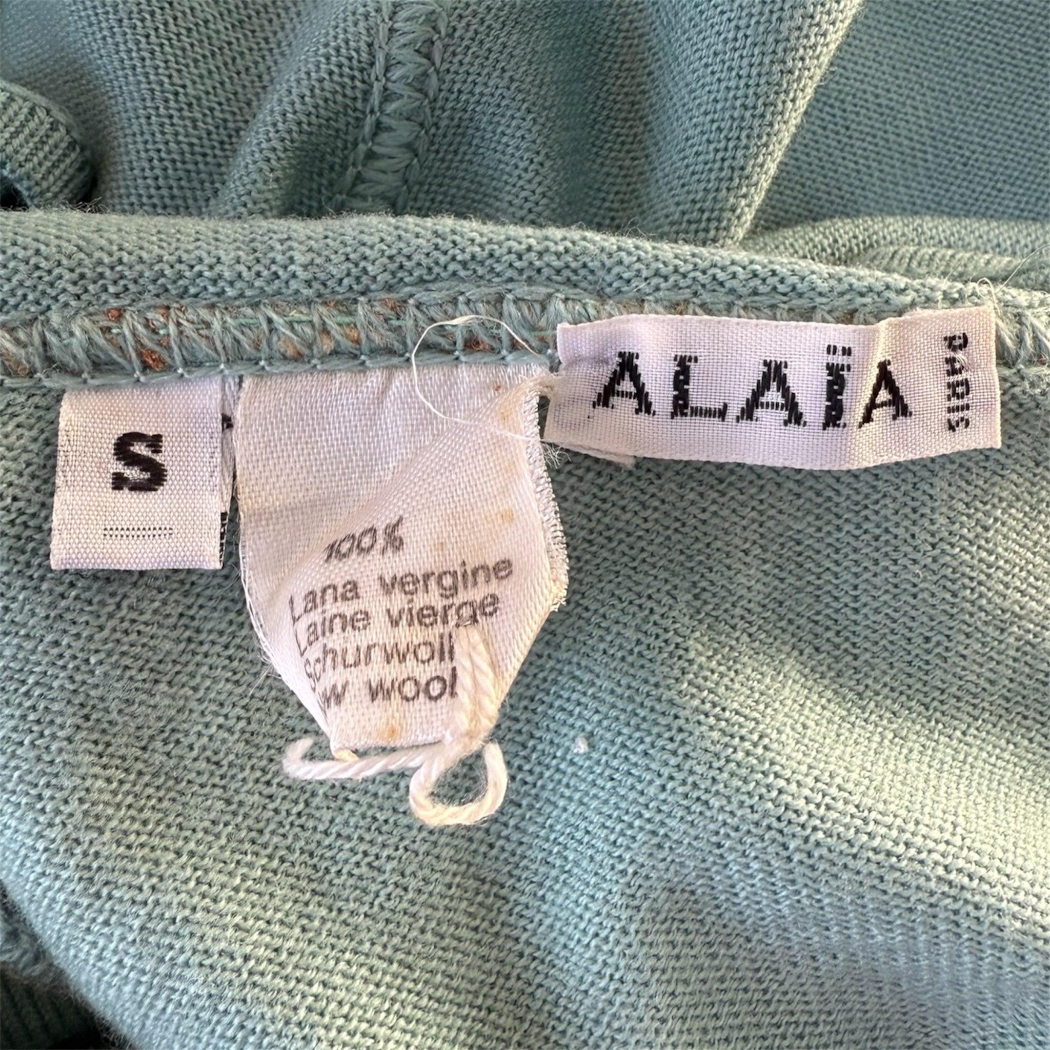 Conjunto de 3 piezas de falda, pantalón y body de punto de menta ALAIA, 1985 en Bueno estado para la venta en Los Angeles, CA