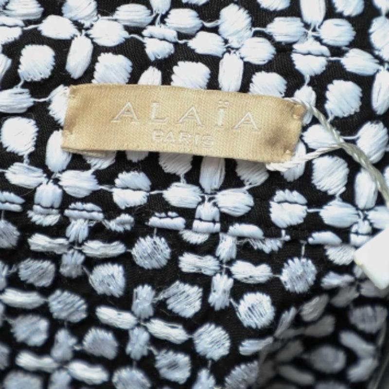 Donna Alaia Giacca monocromatica in cotone ricamato con cintura e bottoni sul davanti L.L.A.