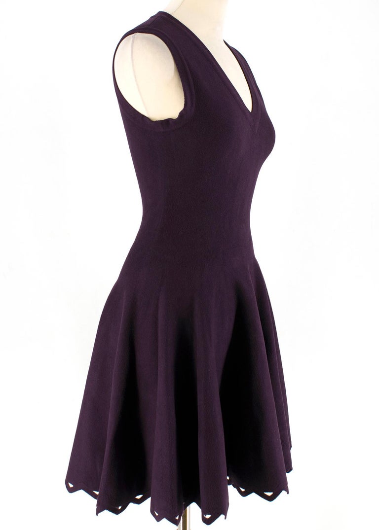 Alaia Mulberry Sleeveless Knit Fit and Flare Dress fr 36 at 1stDibs