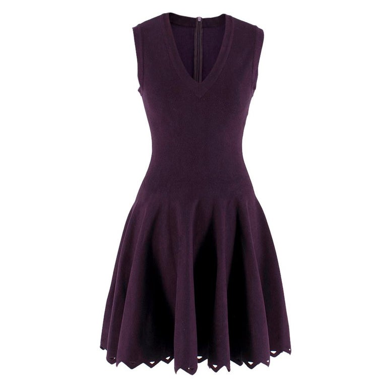 Alaia Mulberry Sleeveless Knit Fit and Flare Dress fr 36 at 1stDibs