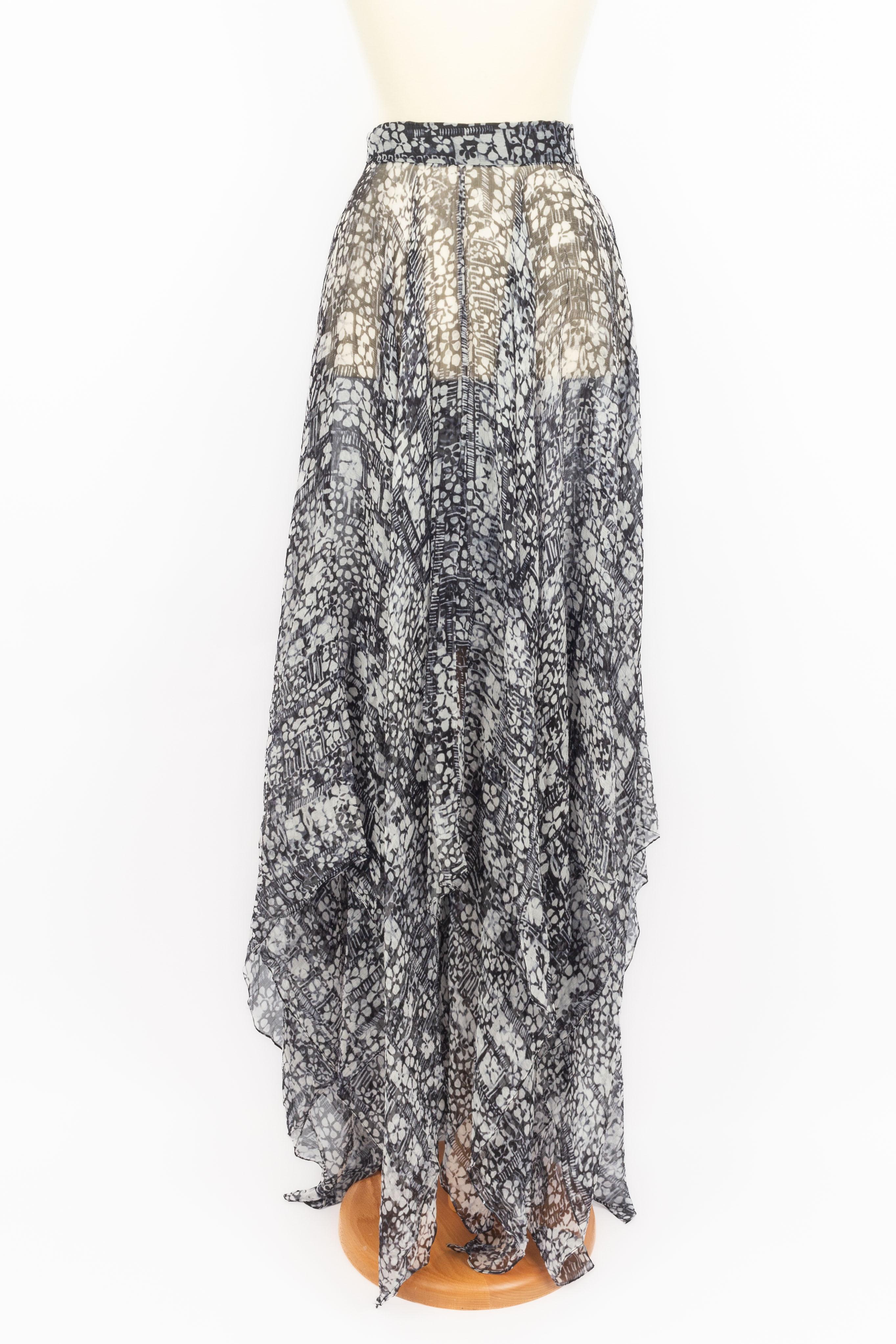Falda Alaïa de muselina Gris en venta