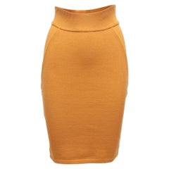 Alaia Mustard Wool Bodycon Skirt Alaia Mustard Wool Bodycon Skirt