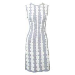 Alaia Navy and Ivory Geometric Print Sleeveless Dress - 40