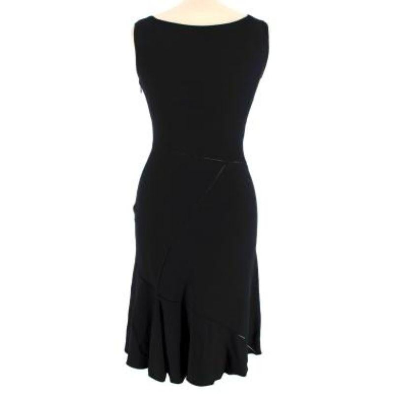 Alaia Navy Asymmetric Fitted Sleeveless Dress In Good Condition For Sale In London, GB