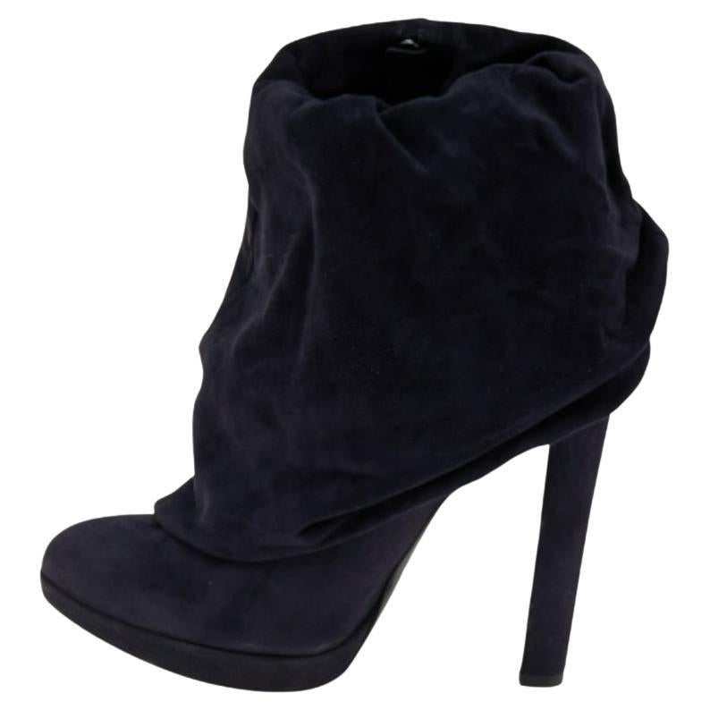 Alaia - Stivali alla caviglia in pelle scamosciata blu navy taglia 38 in vendita