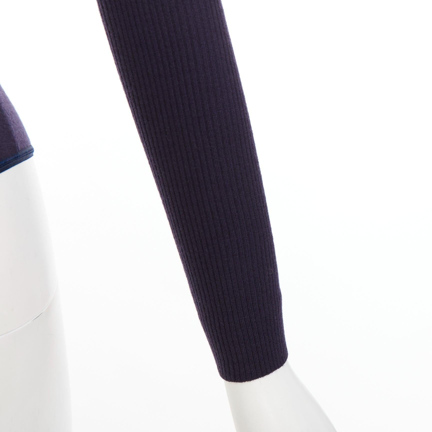 ALAIA navy Schurwollmischung V-Ausschnitt Bodysuit Pullover Trikot Oberteil FR36 S im Angebot 2