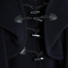 Alaïa Neuf Manteau Laine Marine FR40 Dark Navy Wool Duffle Coat UK12 US10 NWT