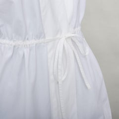 ALAIA off white cotton drawstring tie waist halter shirt top FR36 S
