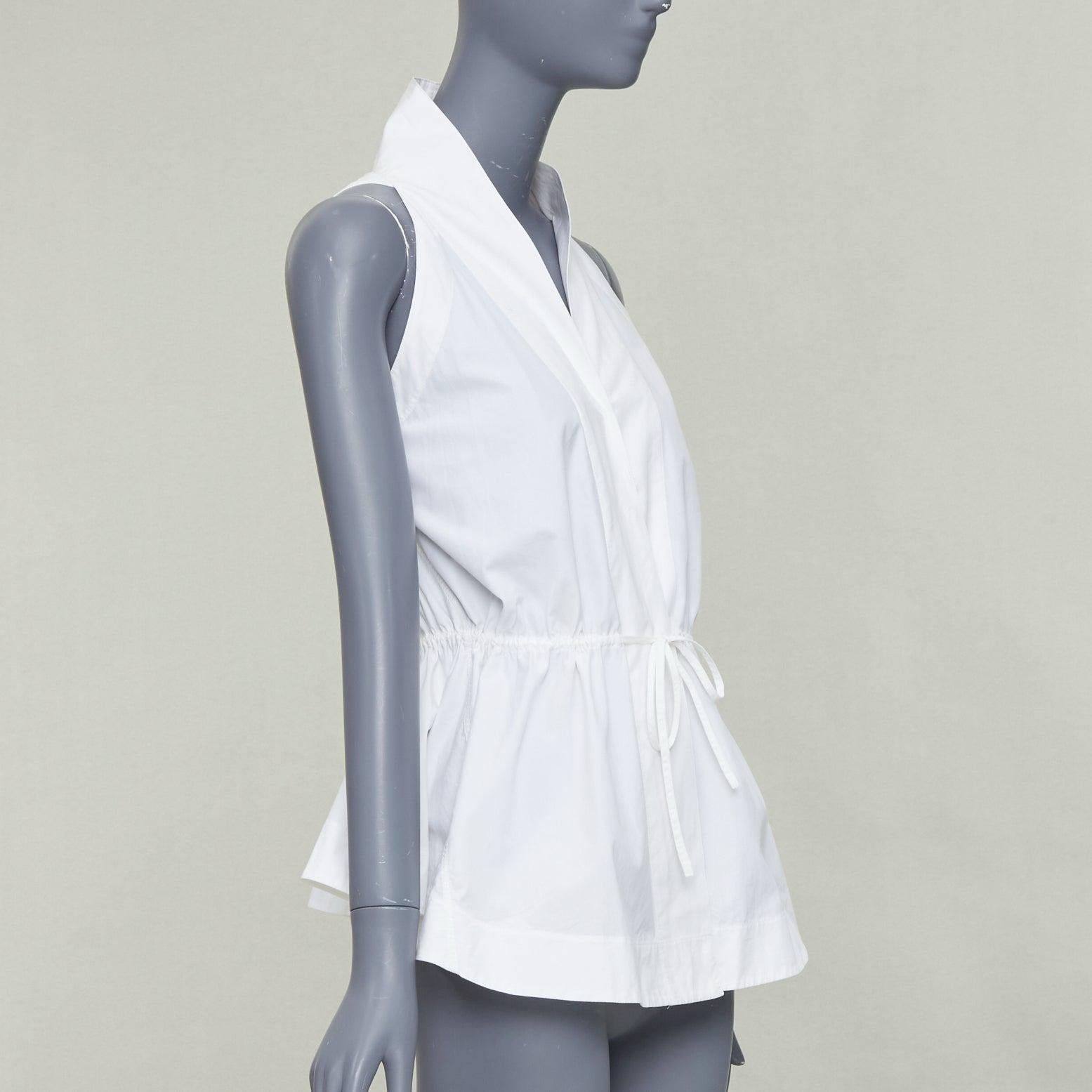 ALAIA camiseta de tirantes con cordón de algodón blanco roto FR36 S Gris en venta