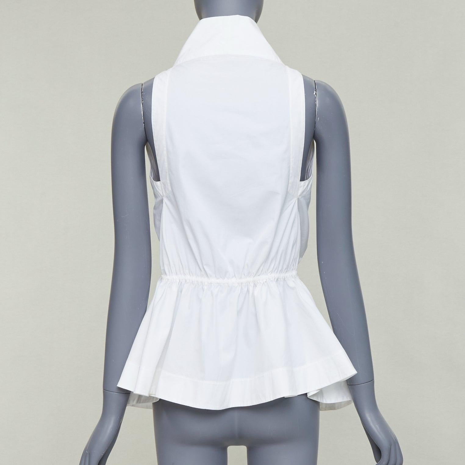 De las mujeres ALAIA camiseta de tirantes con cordón de algodón blanco roto FR36 S en venta