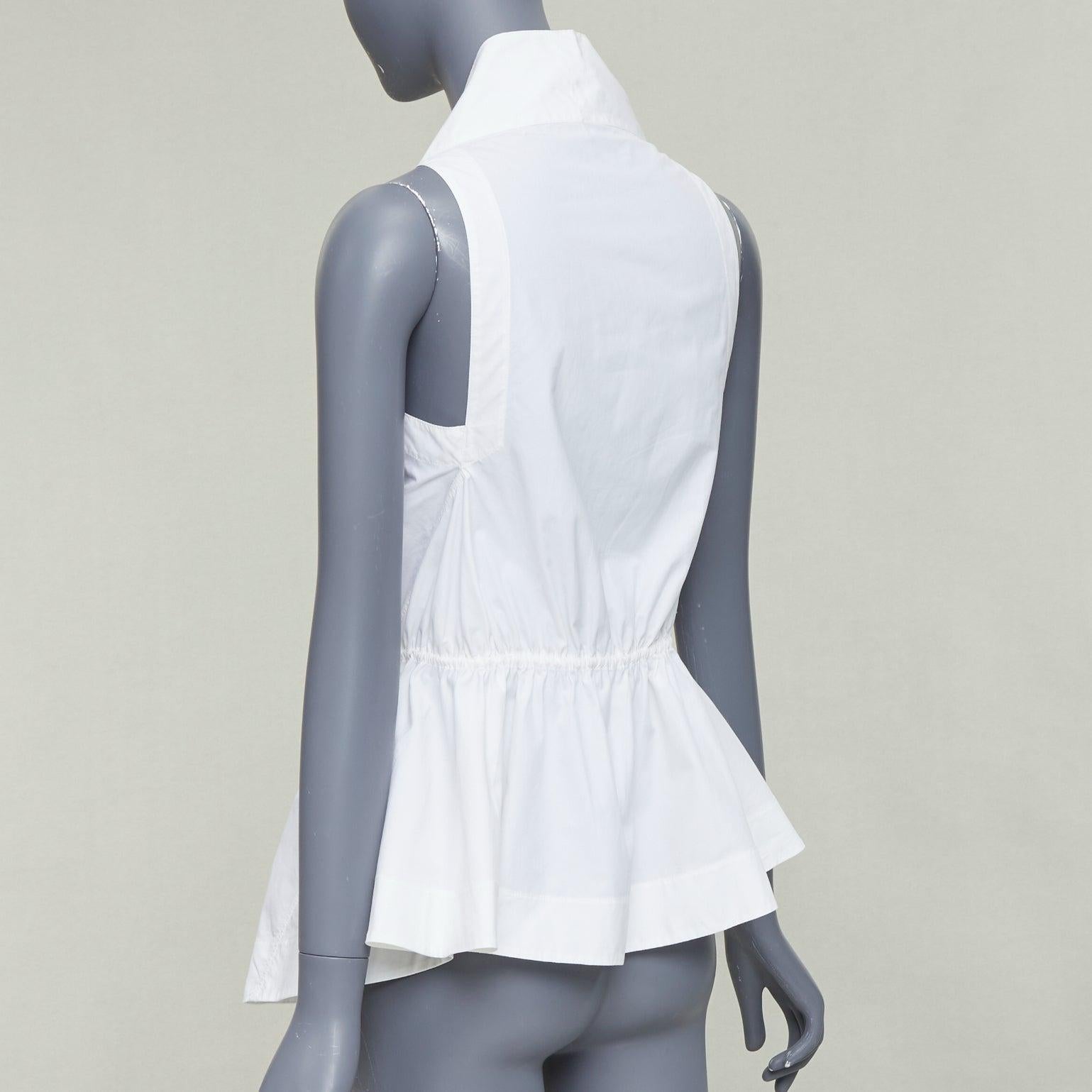 ALAIA camiseta de tirantes con cordón de algodón blanco roto FR36 S en venta 1