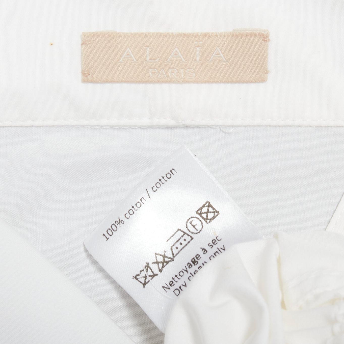 ALAIA camiseta de tirantes con cordón de algodón blanco roto FR36 S en venta 4