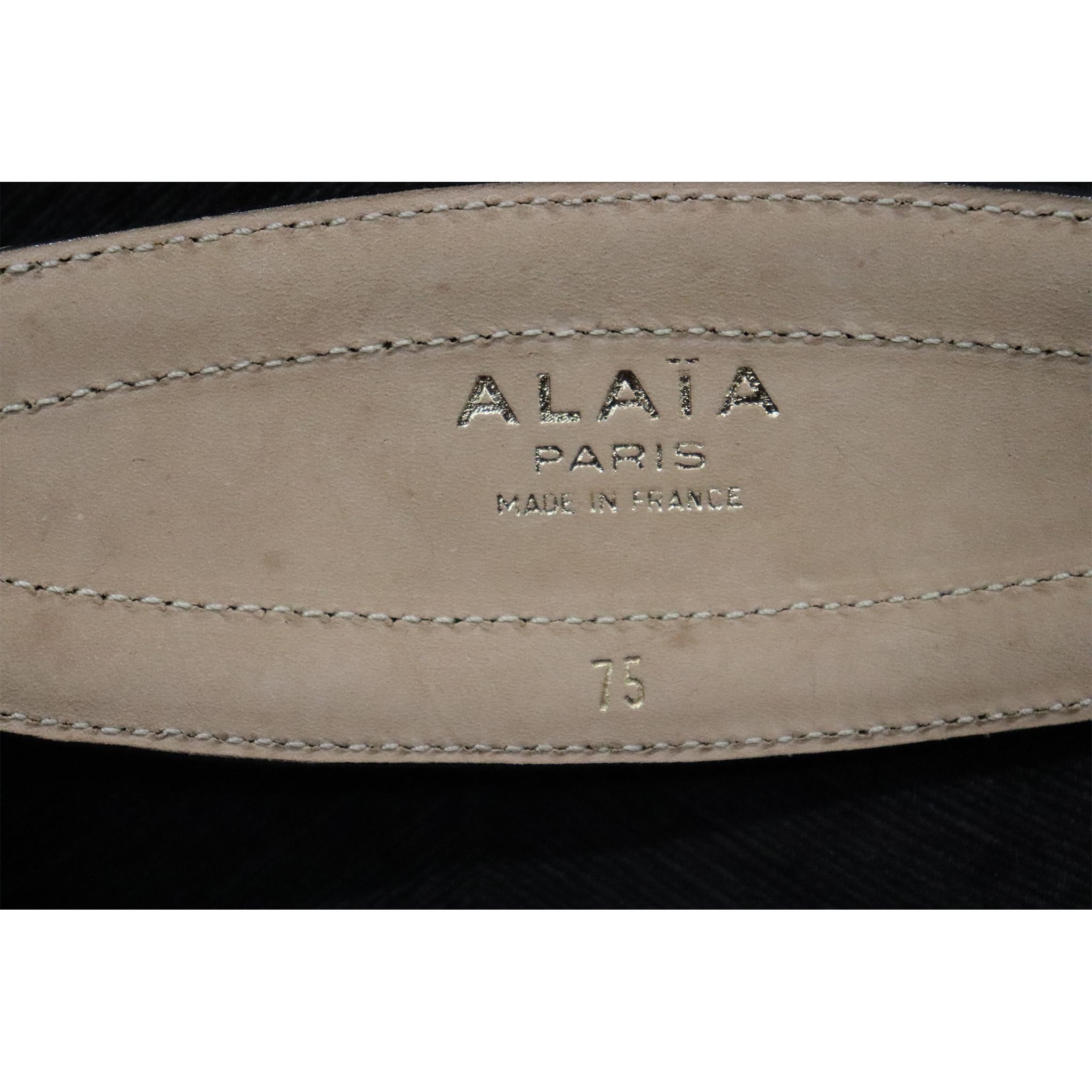 Alaia Olive Green Leather Belt W/ Gold Accents 1