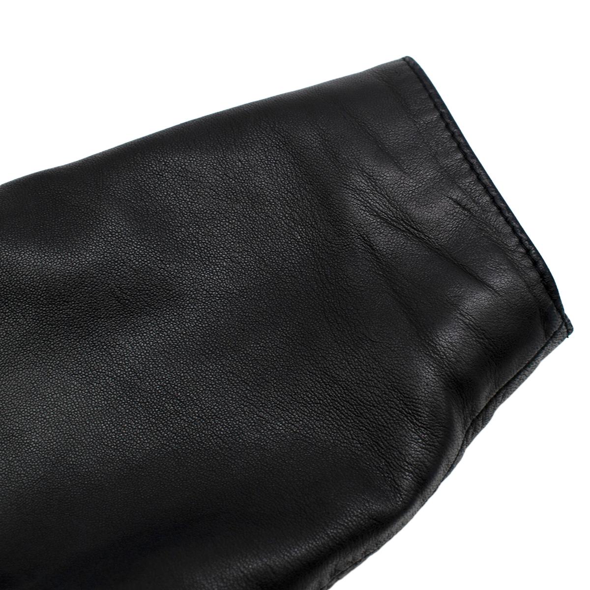 Alaia Open Front Cropped Black Vintage Leather Jacket  - US size 6 For Sale 3
