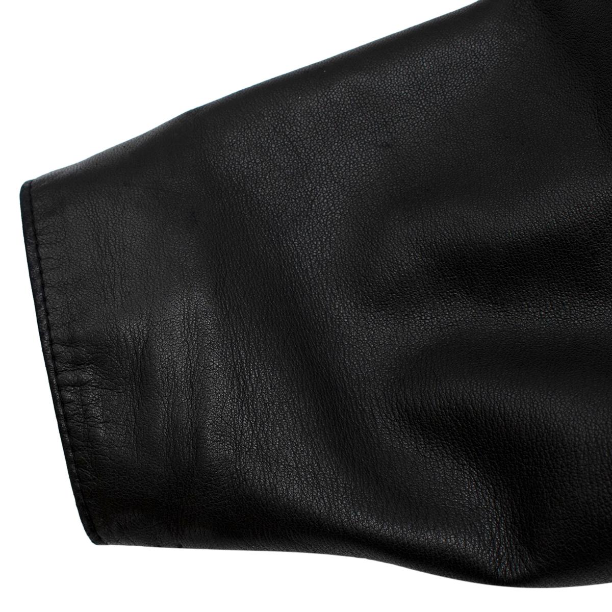 Alaia Open Front Cropped Black Vintage Leather Jacket  - US size 6 For Sale 4