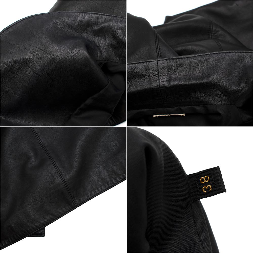 Alaia Open Front Cropped Black Vintage Leather Jacket  - US size 6 For Sale 5