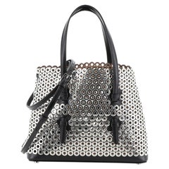 Alaia Open Tote Grommet Embellished Leather Small