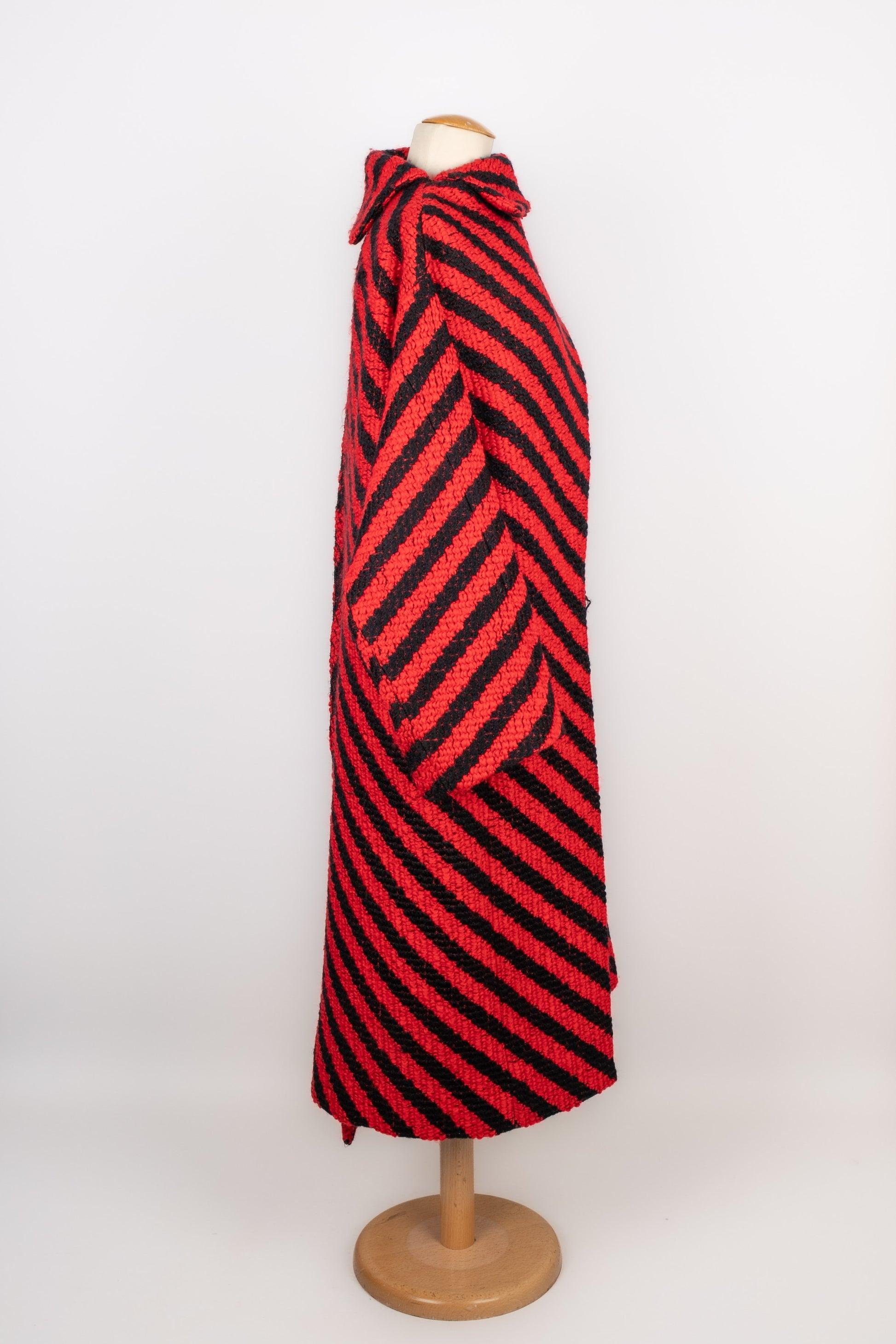Red Alaïa Oversized Scarf Coat, 2022