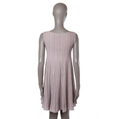 ALAIA pale lilac viscose TEXTURED KNIT Flared Dress 40