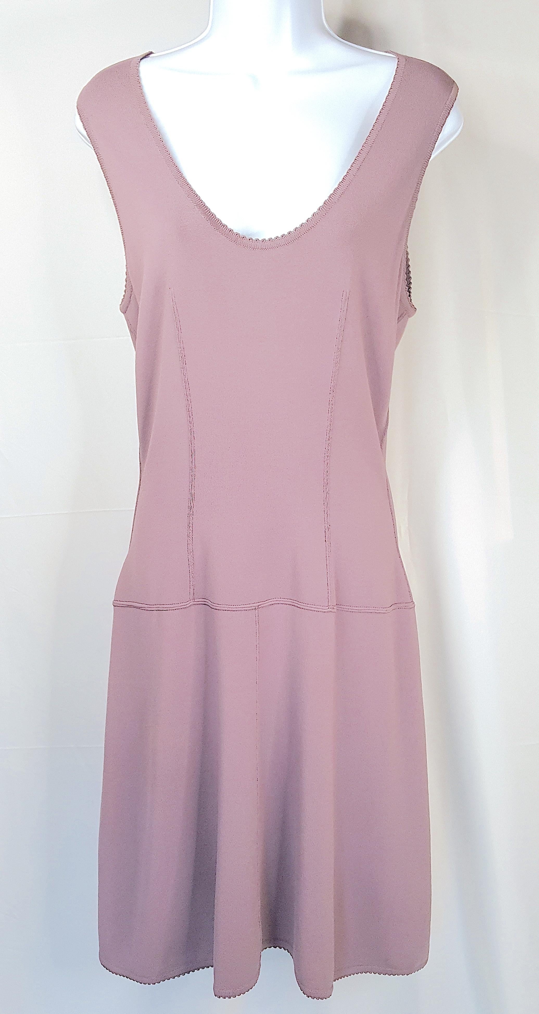 Alaia Paris 1990s BiasCut CurvilinearSeamedButt DropWaist Draping Knit Dress In Good Condition For Sale In Chicago, IL