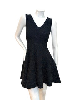 Alaïa Paris Black Textured Knit Fit & Flare Dress, IT 40