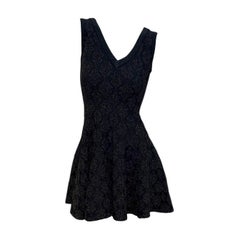 Alaïa Paris Black Textured Knit Fit 
Flare Dress, IT 40