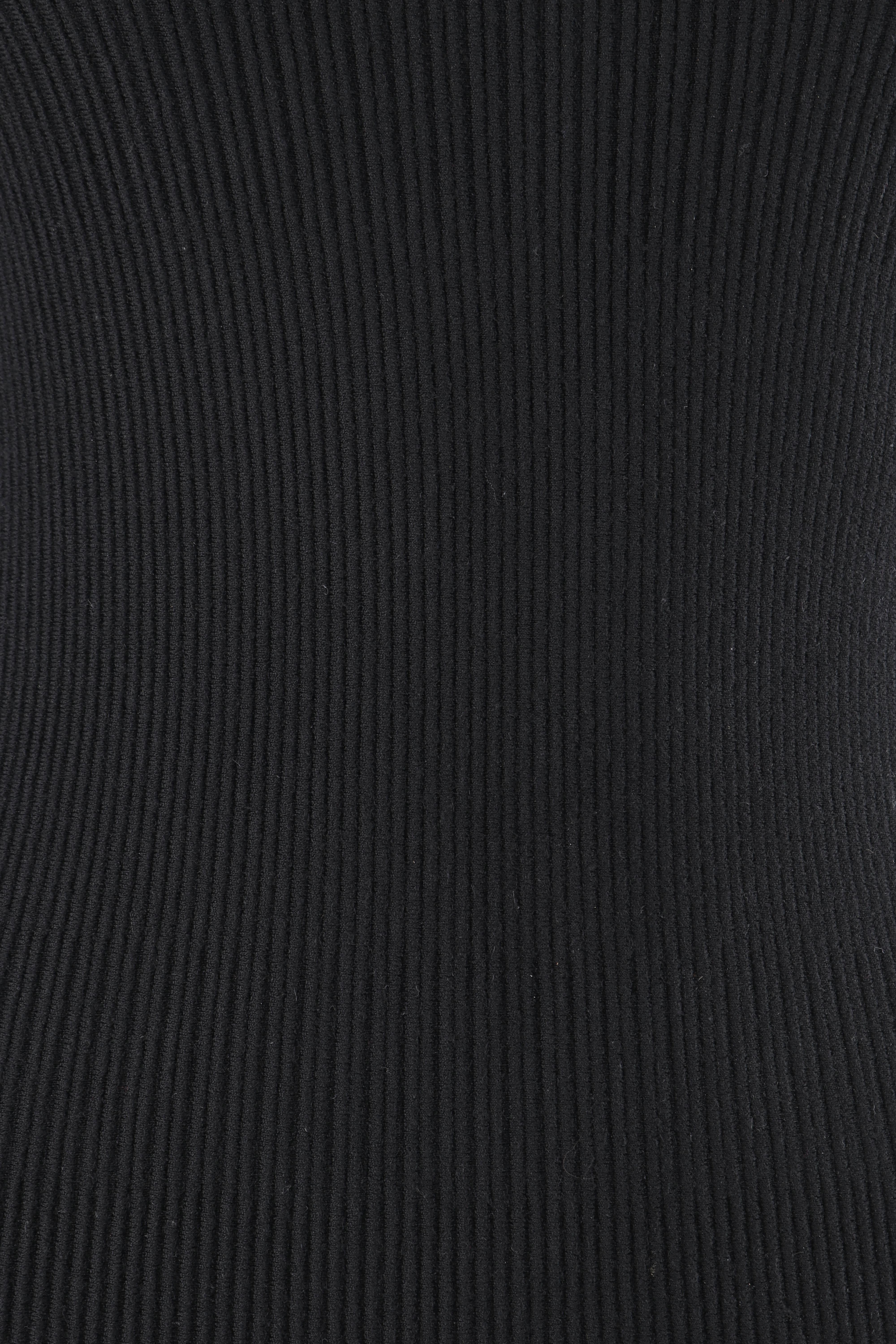 ALAIA Paris c.2010 Black Wool Ribbed Knit Pleated Hem Fit & Flare Mini Dress For Sale 3