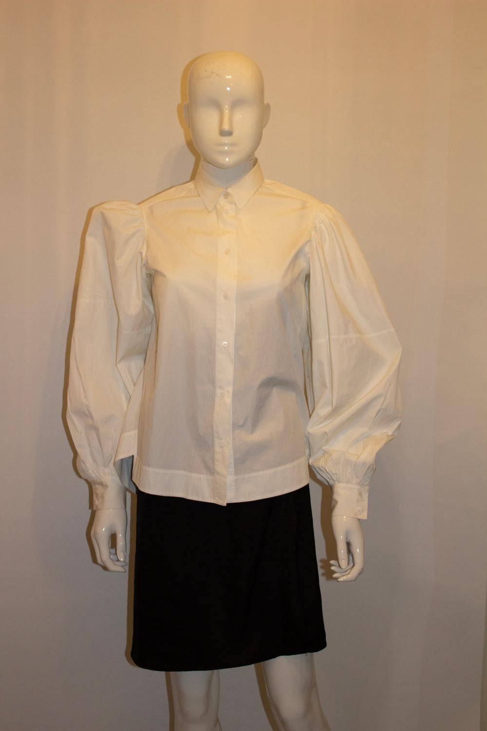 Alaia Paris Camisa blanca de algodón Marrón en venta