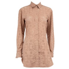 Alaïa Rosa Floral Laser Cut plissierte Bluse Größe XL
