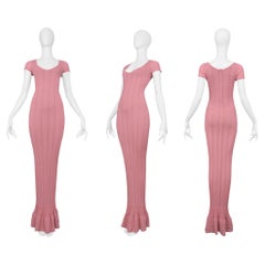 Alaia Pink Knit Bodycon Mermaid Dress SS 1996