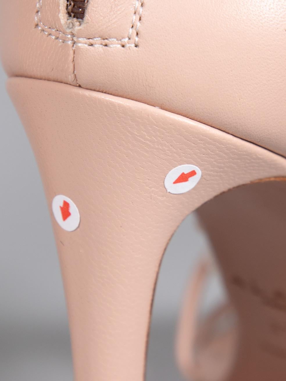 Alaïa Pink Leather Knot Detail Sandals Size IT 37.5 2