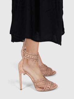 Alaïa Pink Suede Cutout High Heel Sandals Size IT 40