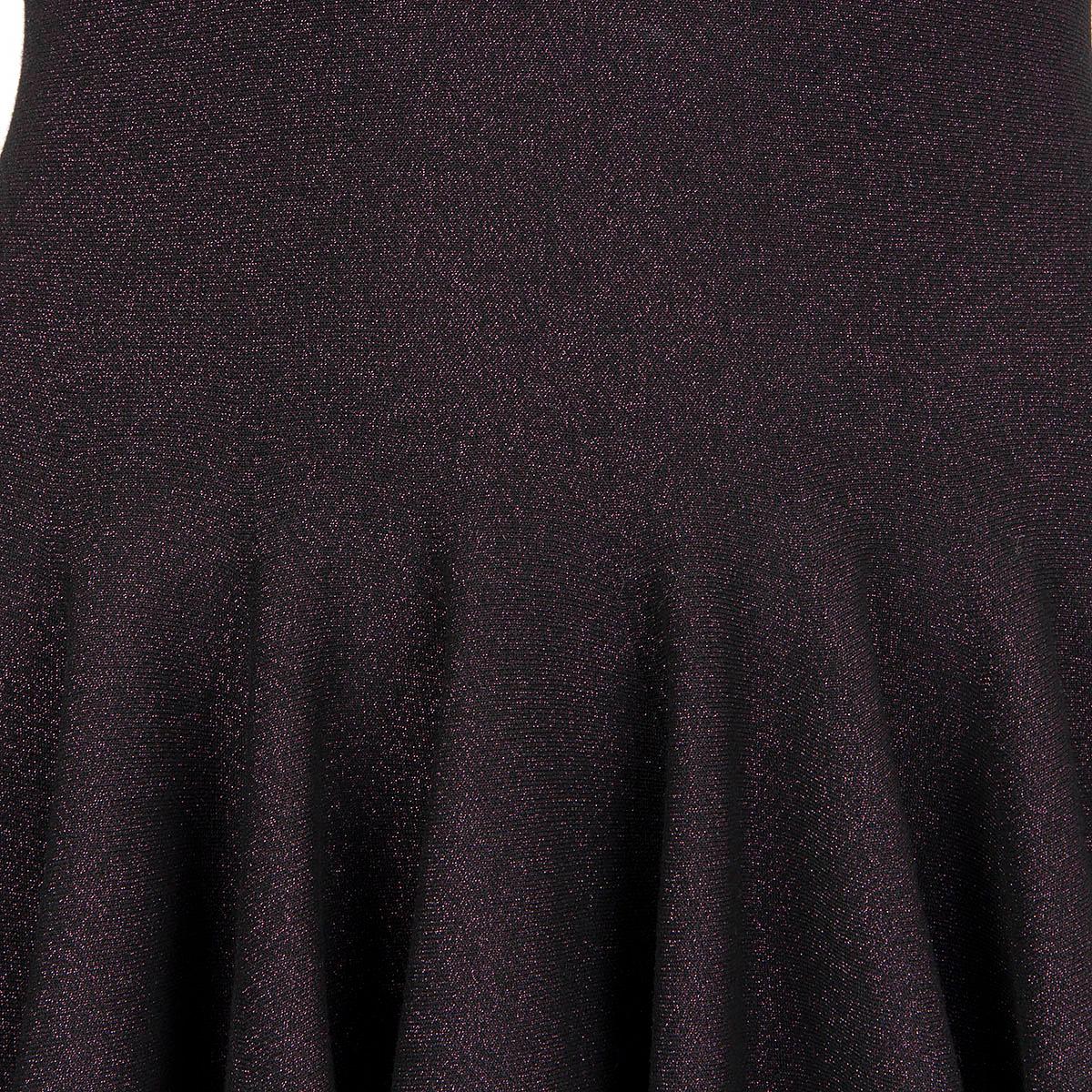 ALAÏA - Robe en maille de viscose violette et noire, 38 S en vente 1